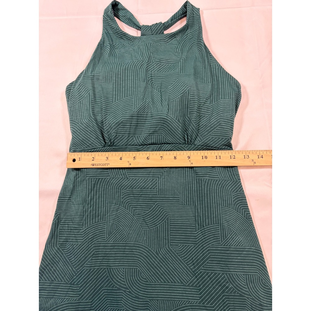 Prana Green Geometric Halter Midi Dress with Built-in Bra Womens Medium - Picture 11 of 15